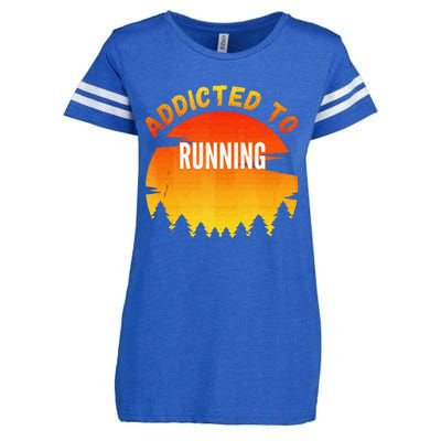 Running Gift Addicted To Running Enza Ladies Jersey Football T-Shirt