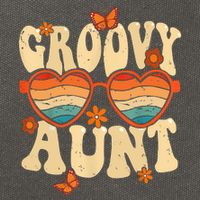 Retro Groovy Aunt 70s Aesthetic 1970's Mother's Day Cotton Canvas Backpack