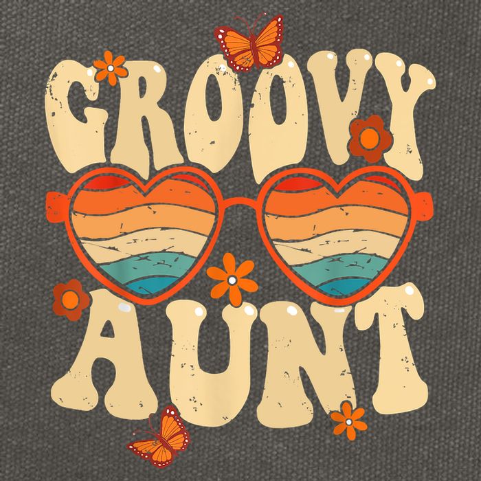 Retro Groovy Aunt 70s Aesthetic 1970's Mother's Day Cotton Canvas Backpack