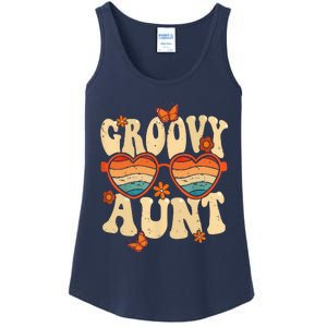 Retro Groovy Aunt 70s Aesthetic 1970's Mother's Day Ladies Essential Tank