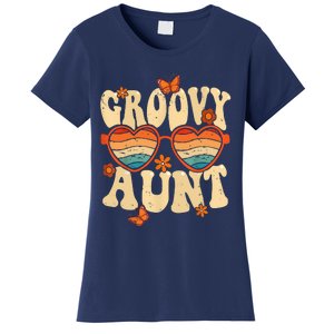 Retro Groovy Aunt 70s Aesthetic 1970's Mother's Day Women's T-Shirt