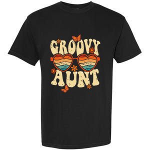 Retro Groovy Aunt 70s Aesthetic 1970's Mother's Day Garment-Dyed Heavyweight T-Shirt