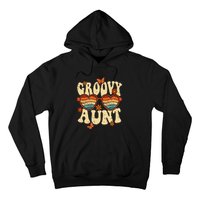 Retro Groovy Aunt 70s Aesthetic 1970's Mother's Day Hoodie