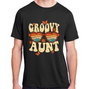 Retro Groovy Aunt 70s Aesthetic 1970's Mother's Day Adult ChromaSoft Performance T-Shirt