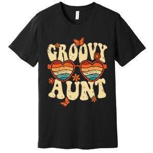 Retro Groovy Aunt 70s Aesthetic 1970's Mother's Day Premium T-Shirt