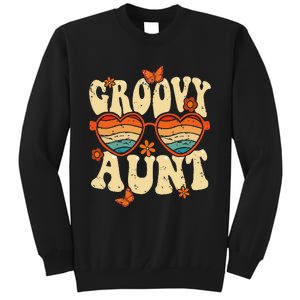 Retro Groovy Aunt 70s Aesthetic 1970's Mother's Day Tall Sweatshirt