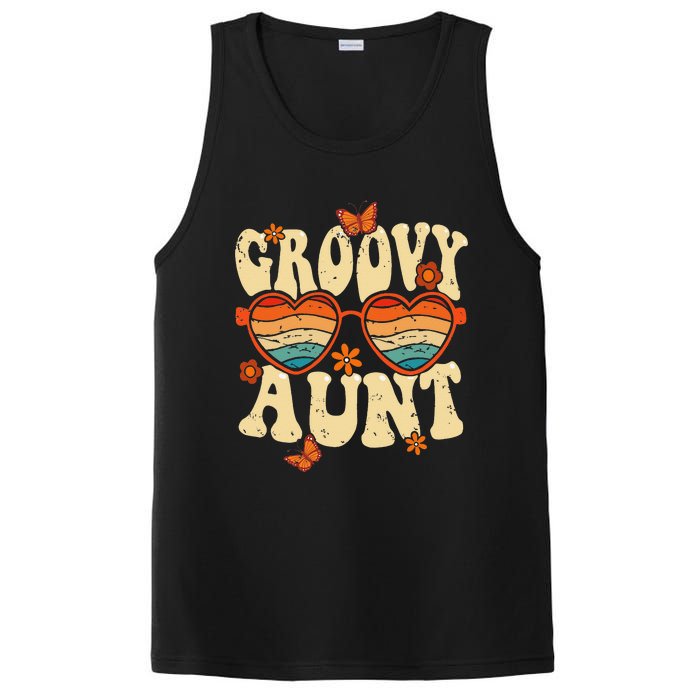 Retro Groovy Aunt 70s Aesthetic 1970's Mother's Day PosiCharge Competitor Tank