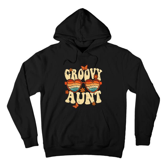 Retro Groovy Aunt 70s Aesthetic 1970's Mother's Day Tall Hoodie