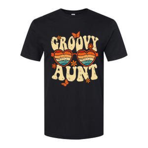 Retro Groovy Aunt 70s Aesthetic 1970's Mother's Day Softstyle CVC T-Shirt