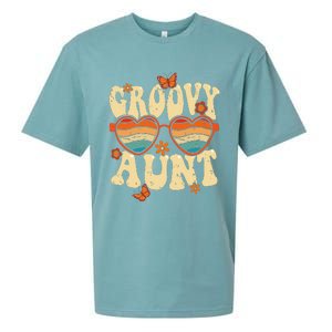 Retro Groovy Aunt 70s Aesthetic 1970's Mother's Day Sueded Cloud Jersey T-Shirt