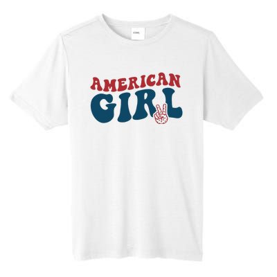 Retro Groovy All American Fourth 4th of July Patriotic Tall Fusion ChromaSoft Performance T-Shirt