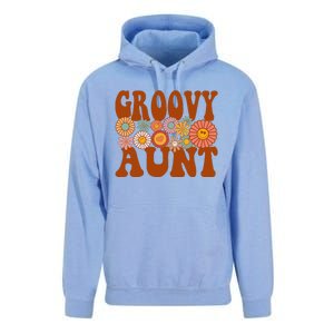 Retro Groovy Aunt Matching Family 1st Birthday Party Unisex Surf Hoodie