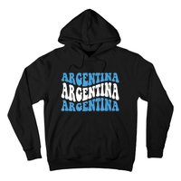 Retro Groovy Argentina Football Argentinian Soccer Flag Hoodie