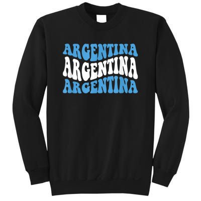 Retro Groovy Argentina Football Argentinian Soccer Flag Sweatshirt