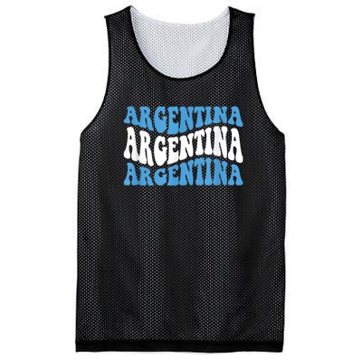 Retro Groovy Argentina Football Argentinian Soccer Flag Mesh Reversible Basketball Jersey Tank