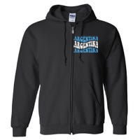 Retro Groovy Argentina Football Argentinian Soccer Flag Full Zip Hoodie