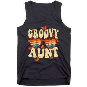 Retro Groovy Aunt 70s Aesthetic 1970's Mother's Day Tank Top