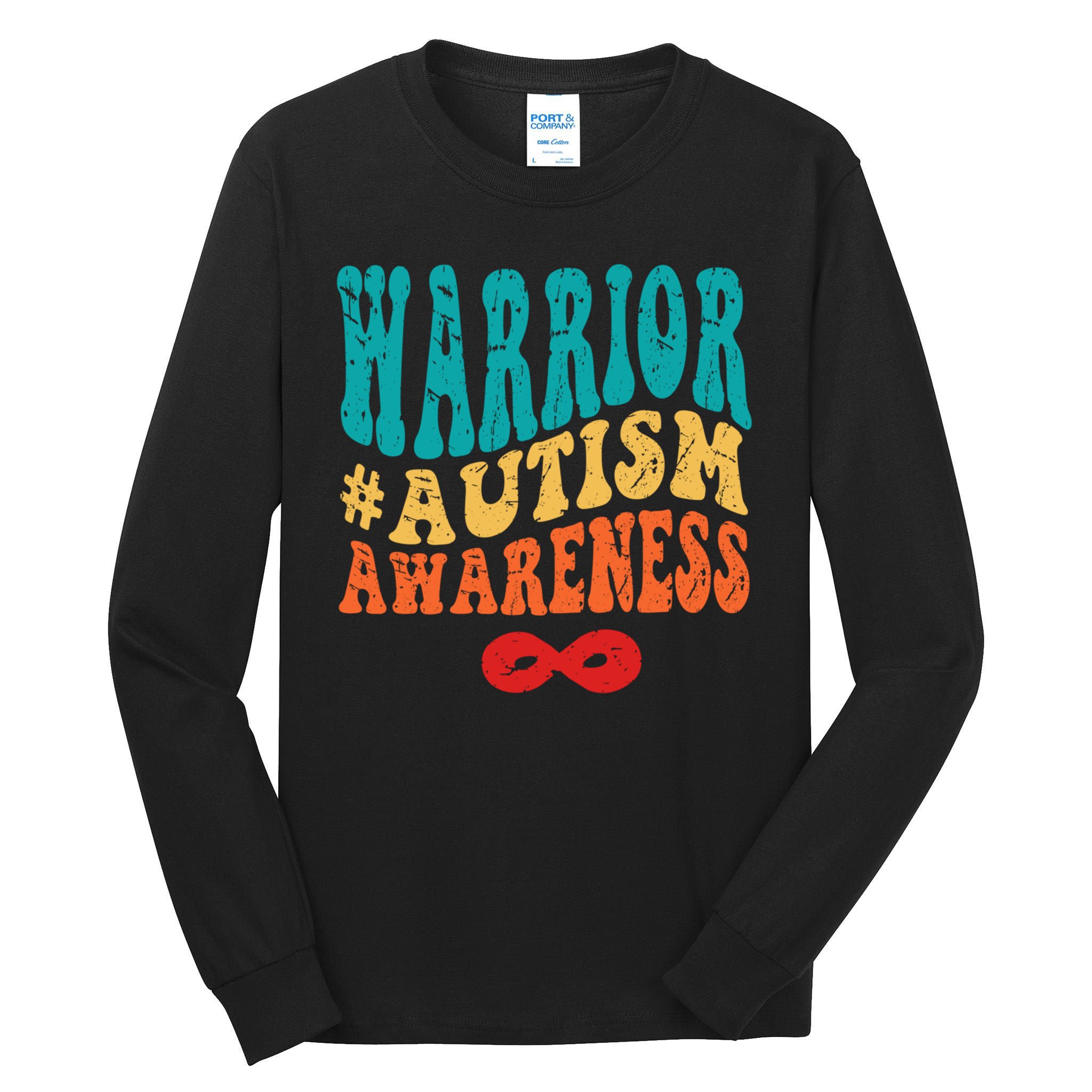 retro groovy autism warrior infinity autism awareness gift Tall Long Sleeve T-Shirt