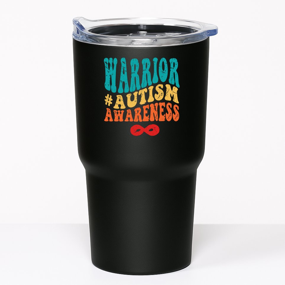 retro groovy autism warrior infinity autism awareness gift Tumbler
