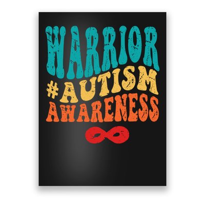 retro groovy autism warrior infinity autism awareness gift Poster