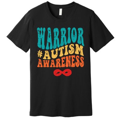 retro groovy autism warrior infinity autism awareness gift Premium T-Shirt
