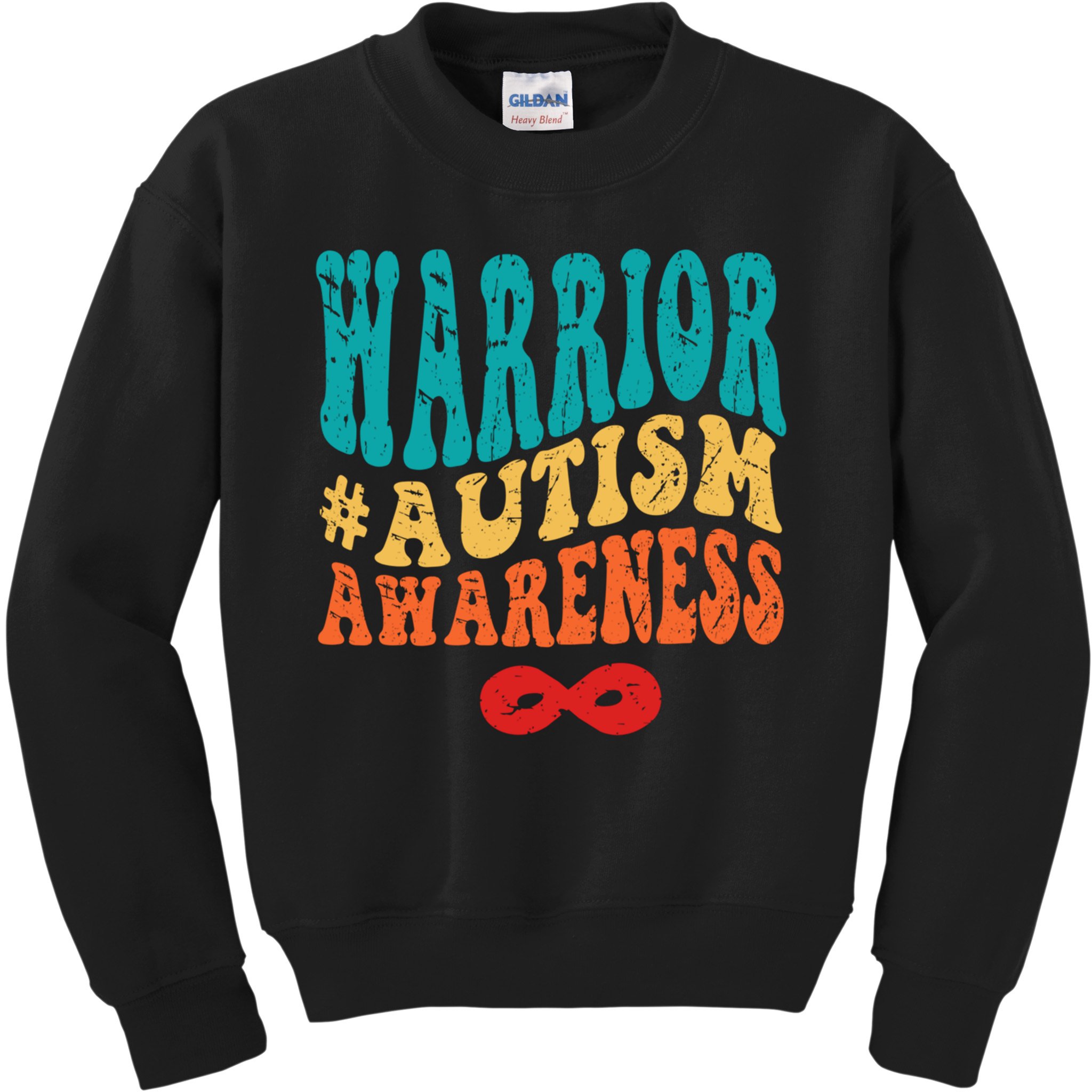 retro groovy autism warrior infinity autism awareness gift Kids Sweatshirt