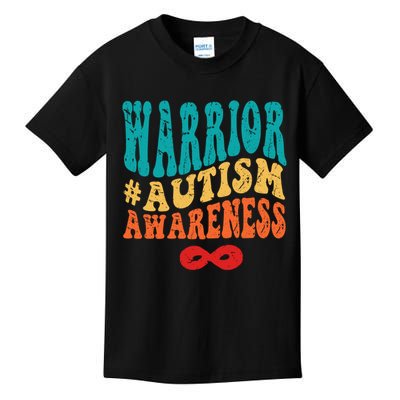 retro groovy autism warrior infinity autism awareness gift Kids T-Shirt