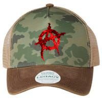 Red Graffiti Anarchy Symbol Legacy Tie Dye Trucker Hat