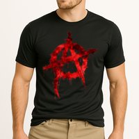 Red Graffiti Anarchy Symbol Performance Shirt
