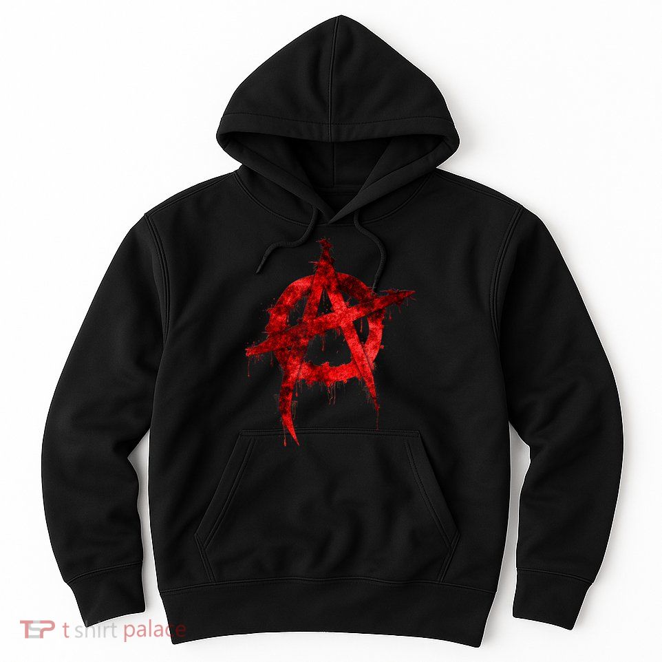 Red Graffiti Anarchy Symbol Hoodie