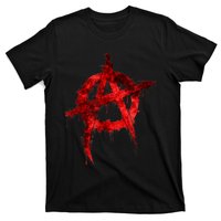 Red Graffiti Anarchy Symbol T-Shirt