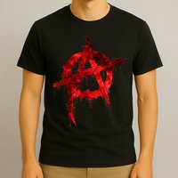 Red Graffiti Anarchy Symbol T-Shirt