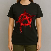 Red Graffiti Anarchy Symbol T-Shirt