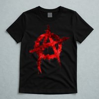 Red Graffiti Anarchy Symbol T-Shirt