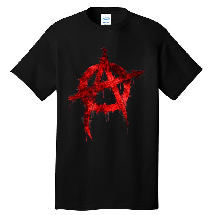 Red Graffiti Anarchy Symbol Tall T-Shirt