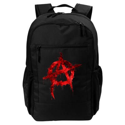 Red Graffiti Anarchy Symbol Daily Commute Backpack