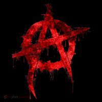 Red Graffiti Anarchy Symbol Button