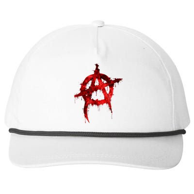 Red Graffiti Anarchy Symbol Snapback Five-Panel Rope Hat