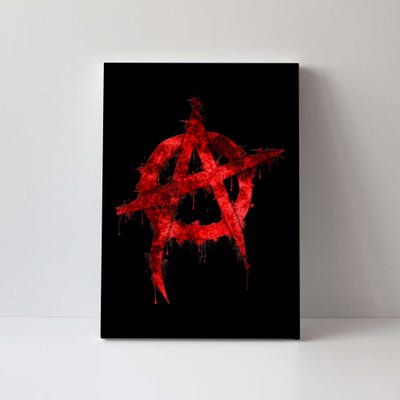 Red Graffiti Anarchy Symbol Canvas