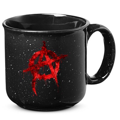 Red Graffiti Anarchy Symbol 15oz Campfire Ceramic Mug
