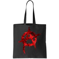 Red Graffiti Anarchy Symbol Tote Bag