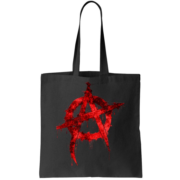 Red Graffiti Anarchy Symbol Tote Bag