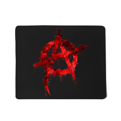 Red Graffiti Anarchy Symbol Mousepad