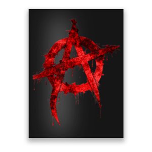 Red Graffiti Anarchy Symbol Poster