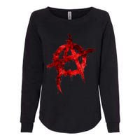 Red Graffiti Anarchy Symbol Womens California Wash Sweatshirt