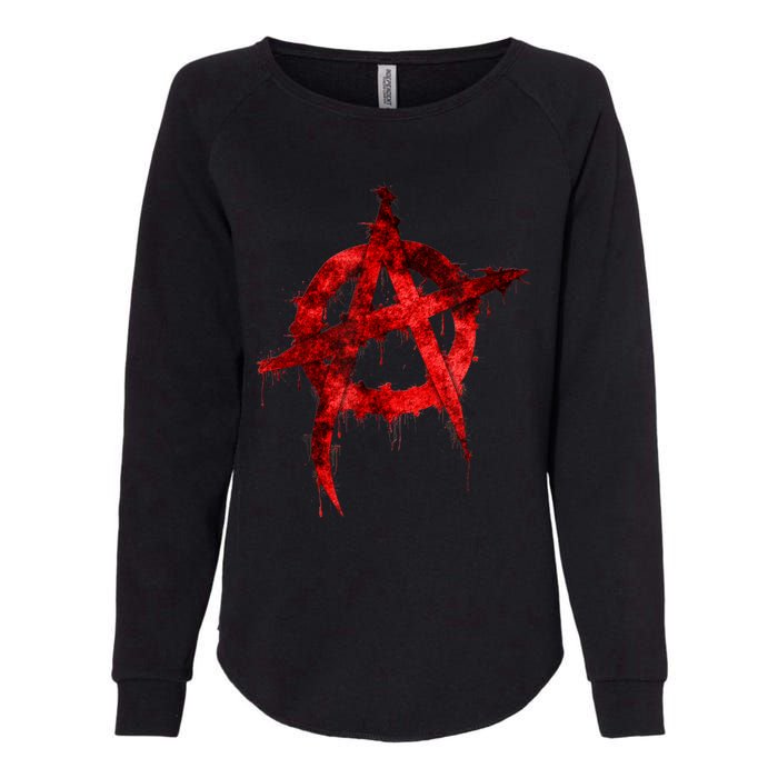 Red Graffiti Anarchy Symbol Womens California Wash Sweatshirt