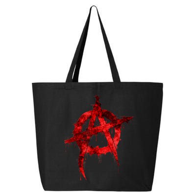 Red Graffiti Anarchy Symbol 25L Jumbo Tote