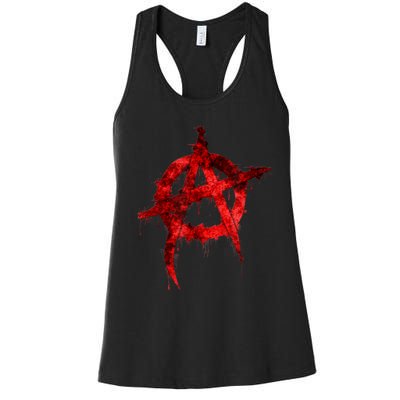 Red Graffiti Anarchy Symbol Women's Racerback Tank