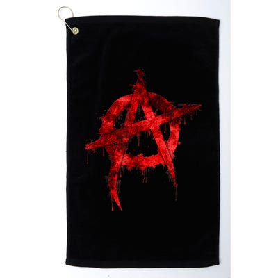 Red Graffiti Anarchy Symbol Platinum Collection Golf Towel