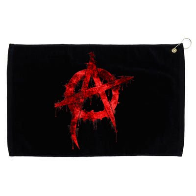 Red Graffiti Anarchy Symbol Grommeted Golf Towel